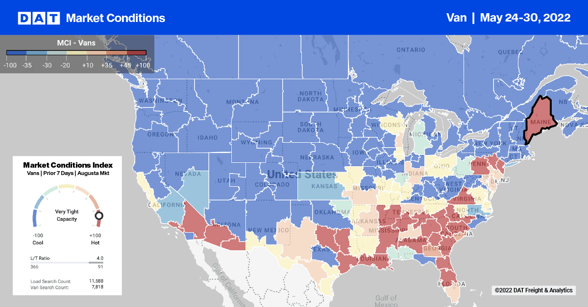 Dry Van Report Capacity tightens amid late spring truckload demand