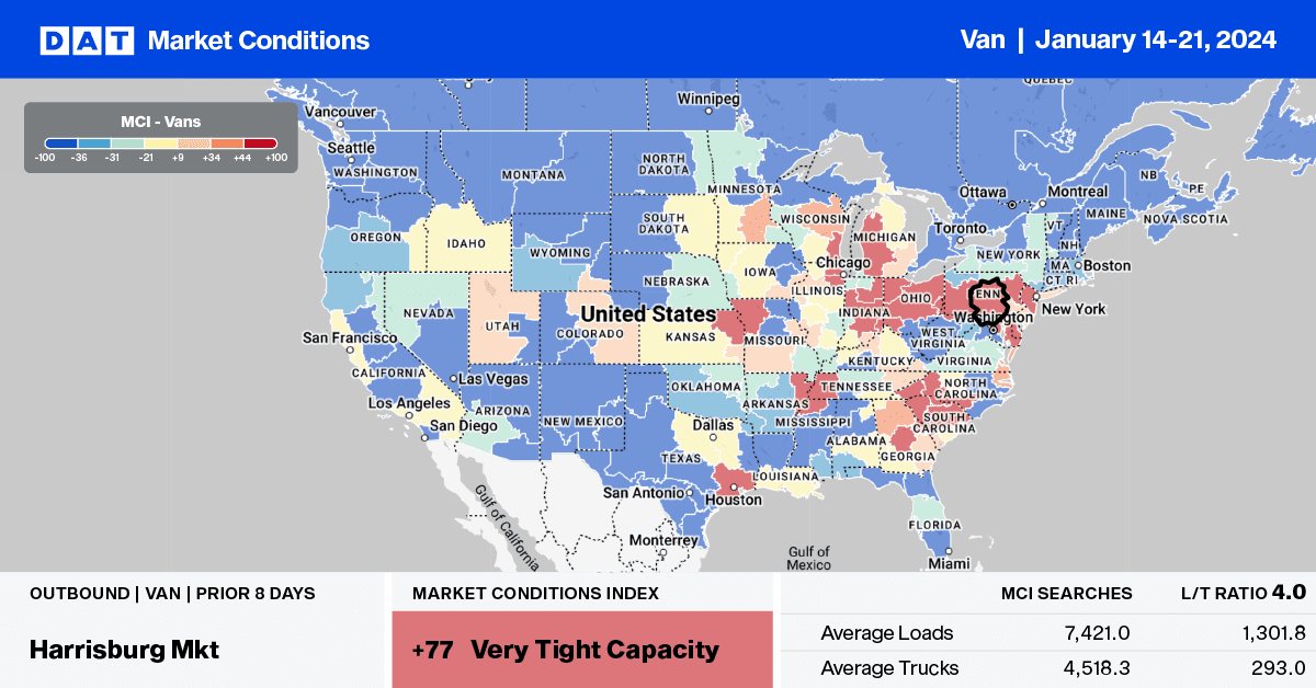 Dry Van Report California Truckers Face More Challenges In 2024 DAT   DAT IQ Market Conditions 01212024 VAN 