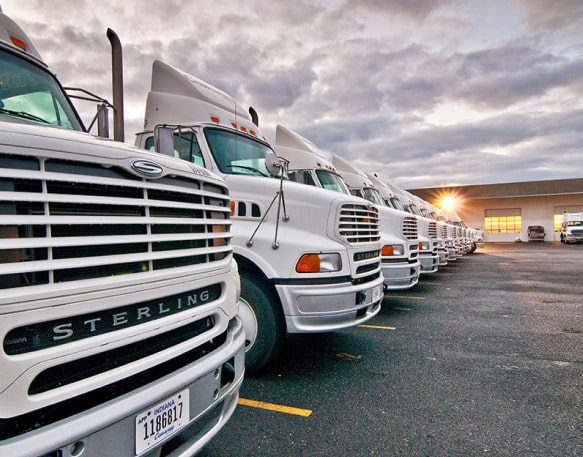 Dat Equipment Truck Fleet At Loading Dock