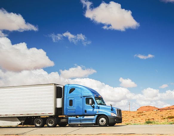 DAT Equipment Truck Driving In Desert