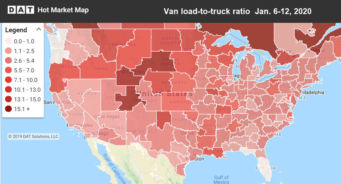 More van loads move but lane rates slip lower - DAT