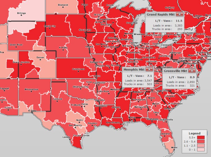 Dat Zip Zone Map Truckload Rates Rise, As Harvey Flood Waters Subside - Dat